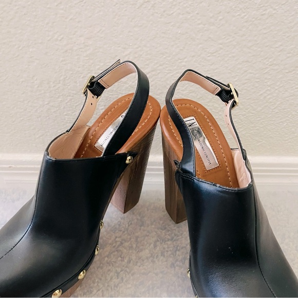 🌸 NWT- INC International Concepts Black Clog Heels Size 7.5 - Picture 2 of 6